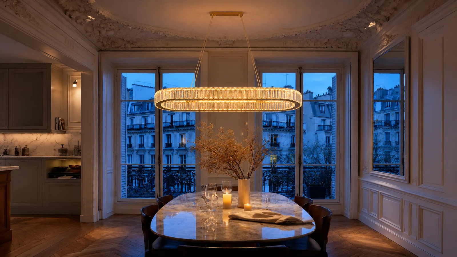 Salon parisien avec un lustre Orléune